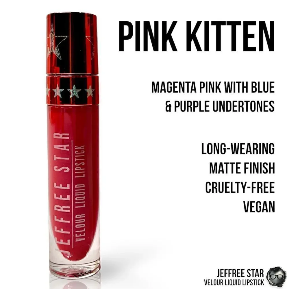 JEFFREE STAR VELOUR LIQUID LIPSTICK PINK KITTEN FULL PIGMENT LIP COLOR MAGENTA